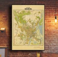 Старый план Щецин 1949r. 70x50cm