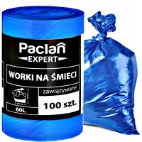 Мешки для мусора сверхпрочные связываемые PACLAN EXPERT 60L x 100 шт.
