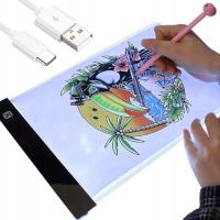 TABLET GRAFICZNY DESKA KREŚLARSKA DO RYSOWANIA PISANIA TABLICA PODŚWIETLANA