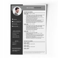 SZABLON WZÓR CV + LIST MOTYWACYJNY MS WORD GREY