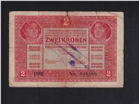 BANKNOT AUSTRIA -- 2 korony -- 1917 rok ( BEZ PIECZĄTKI )