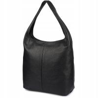 Torebka skórzana damska duża A4 shopperka klasyczna na ramię włoska skóra