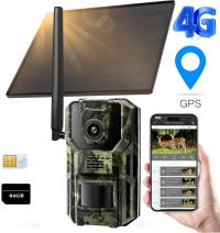 Fotopułapka 3MP FHD GSM SIM Kamera Leśna SOLAR Podgląd obraz na żywo IR GPS