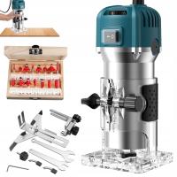 ZESTAW FREZARKA GÓRNOWRZECIONOWA DO DREWNA 800W Z FREZAMI W WALIZCE