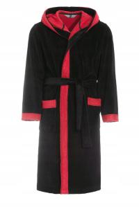 Банный халат мужской RE - 855 черный-красный XL