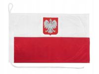 Flaga Polski z Godłem na jacht 40 Bandera jachtowa żeglarska Polska