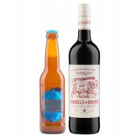 BARRELS & DRUMS MERLOT wino bezalkoholowe czerwone wytrawne + CIDER cydr 0%