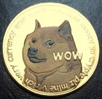 1 Dogecoin - модная монета, позолоченная 24-каратным золотом, распродажа