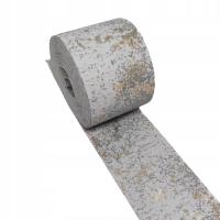 Pasek Ozdobny Dekoracyjny 5m Szary Złoty Tynk Brokat