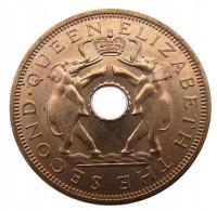 RHODESIA I NYASALAND 1 PENNY 1962 SŁOŃ UNC