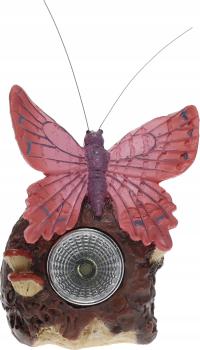 Lampa ogrodowa solarna Koopman motyl Różowy 11 cm