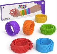 SENSORYCZNE BRANSOLETKI ANTYSTRESOWE 6szt. RELAKS AUTYZM ADHD SI SLAP