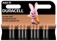 10x Alkaliczne Baterie AAA LR3 Duracell