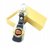 ELEGANCKI BRELOK SAMOCHODOWY KIA SKÓRA / METAL BRELOCZEK DO AUTA