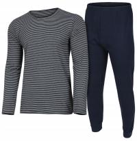 ElegantePrecio piżama męska PASKI GRANATOWY długi rękaw