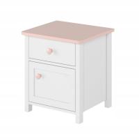 STOLIK NOCNY 45 cm x 51 cm x 42 cm BIAŁY/ RÓŻOWY