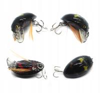 WOBLER Smużak BEETLE 4cm 4g żuk chrząszcz pływający - okoń jaź kleń CZARNY