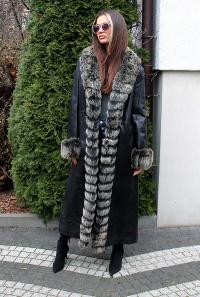 PŁASZCZE ZE SKÓRY Z LISEM-FUTRO-LISY-LISÓW-L/XL