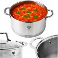 GARNEK INDUKCJA GAZ ze STALI NIERDZEWNEJ 6,1L 24cm Z POKRYWKĄ GARNKI ATLAS