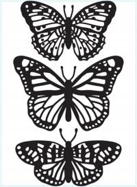 Wykrojnik szablon kształt motyla 3 rodzaje ramka akrylowa przezroczysta
