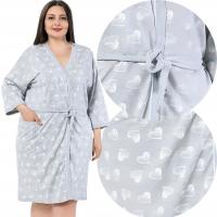 Szlafrok damski bawełniany przed kolana z kieszeniami