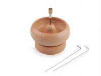 Drewniany młynek do nawlekania rocaille Ø9 i 10cm z igłą,naturalny