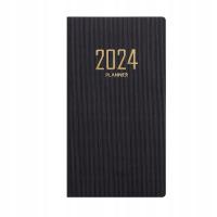 2024 Tygodniowy terminarz miesięczny Gruby papier 60 arkuszy 120 stron w kolorze czarnym