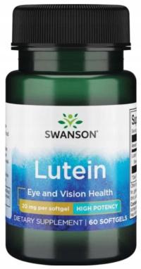 Swanson Luteina 20mg 60kaps. Ochrona oczu Wzrok Nawodnienie skóry Nagietek
