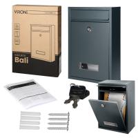 Почтовый ящик большой антрацитовый стальной почтовый ящик