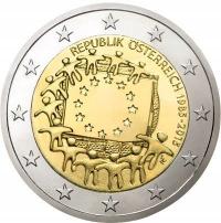 Austria 2 euro 2015 30-lecie istnienia flagi europejskiej Mennicza UNC