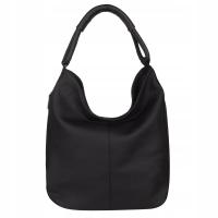 CZARNA TOREBKA SKÓRZANA WŁOSKA MIĘKKA SKÓRA NATURALNA A4 WOREK SHOPPER