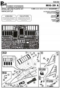 Part S48-024 1/48 MiG-29 A (elementy zewnętrzne) Academy)