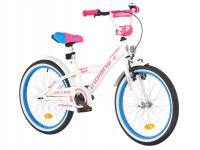 Детский велосипед INDIANA Rock Girl 20 дюймов для девочки Белый и розовый