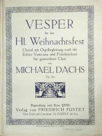 Vesper fur das Hl. Weihnachtsfest - Dachs 1916