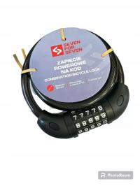 Zabezpieczenie rowerowe linka 7 for 7 xzx123, kłódka rowerowa, kod, szyfr