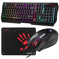 ZESTAW GAMINGOWY BLOODY KLAWIATURA GAMINGOWA I MYSZKA A4TECH PODŚWIETLANA