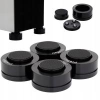 STOPKI ANTYWIBRACYJNE PODKŁADKI POD KOLUMNY GŁOŚNIKI ALUMINIOWE CZARNE 4szt