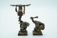 Warhammer Black Orc Standard Bearer & Drummer zestaw 2 figurki metal