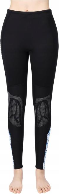 Spodnie neoprenowe do nurkowania 3mm UV 50+ L czarne z wzorem Owntop