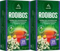Herbata ziołowa w torebkach Astra Rooibos czarny bez 20szt x2