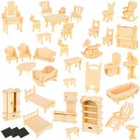 Деревянный кукольный домик мебель набор аксессуаров 34 мебель DIY