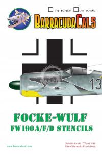 Zestaw kalkomanii Fw-190A,F D Airframe stencils BarracudaCals BC48373 1/48