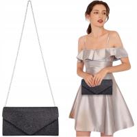 Черная вечерняя сумочка, клатч с цепочкой, элегантная сумка на плечо