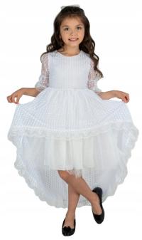 Платье элегантное тюлевое белое со шлейфом 6 H114A