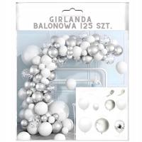 Воздушные шары-гирлянды для крещения причастия белый серебряный свадебный набор из 125