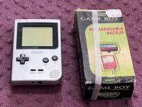 Game Boy Srebrny Pocket + Ładowarka Nowa