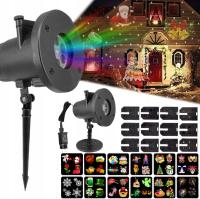 PROJEKTOR ŚWIĄTECZNY LED 48 WZORÓW ŚNIEG LASEROWY REFLEKTOR NA DOM RZUTNIK