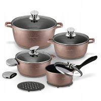 Zestaw garnków Konighoffer Pollo Rose Gold aluminiowe 12 el.