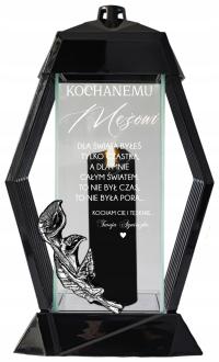 Czarna elegancka kapliczka z GRAWEREM dla Kochanego Męża Taty Dziadka