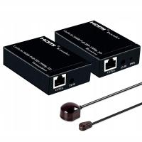 HDMI усилитель сигнала конвертер удлинитель USB KVM в LAN RJ-45 60m 1080p